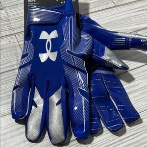 Under Armour F8 Adult Men's‎ Football Gloves Gluegrip Size XL Royal Blue